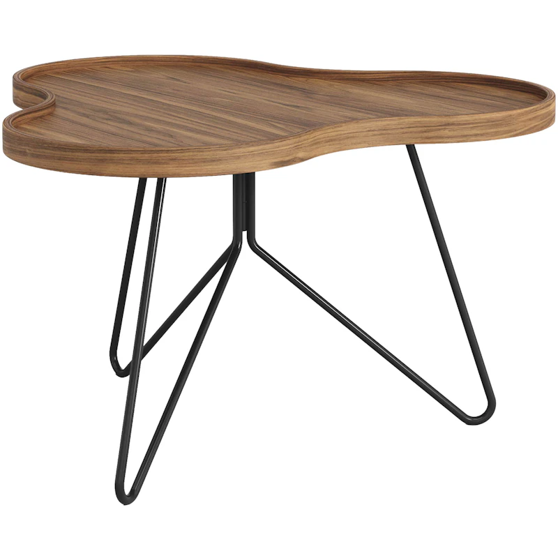 Flower Mono Coffee Table 66x39 cm, Black / Walnut