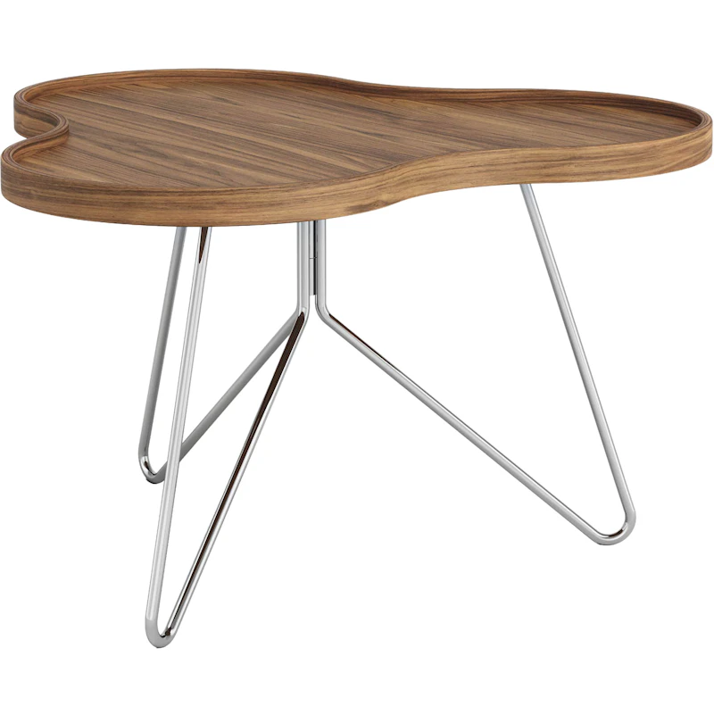 Flower Mono Coffee Table 66x39 cm, Chrome / Walnut