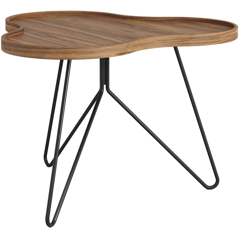 Flower Mono Coffee Table 66x45 cm, Black / Walnut