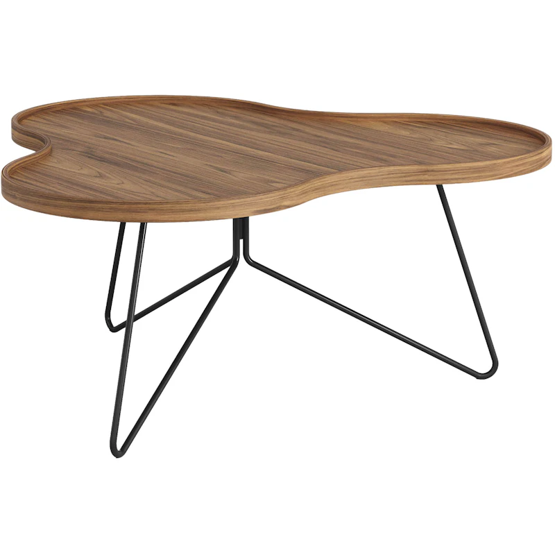 Flower Mono Coffee Table 90x39 cm, Black / Walnut