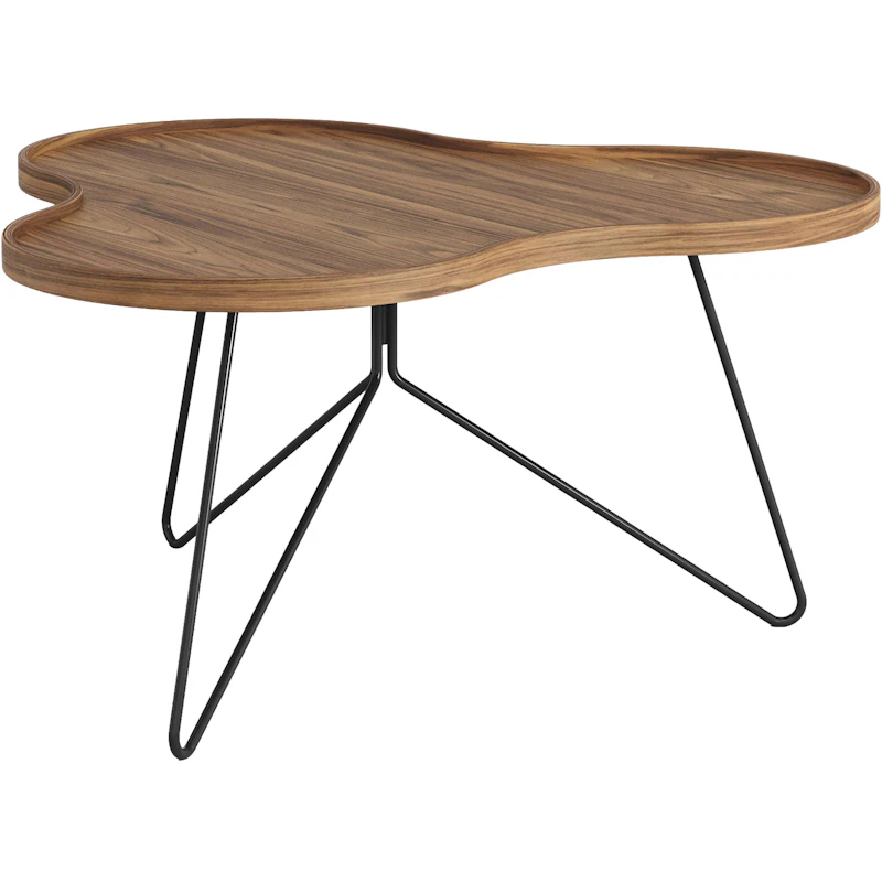 Flower Mono Coffee Table 90x45 cm, Black / Walnut