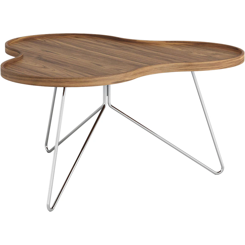Flower Mono Coffee Table 90x45 cm, Chrome / Walnut