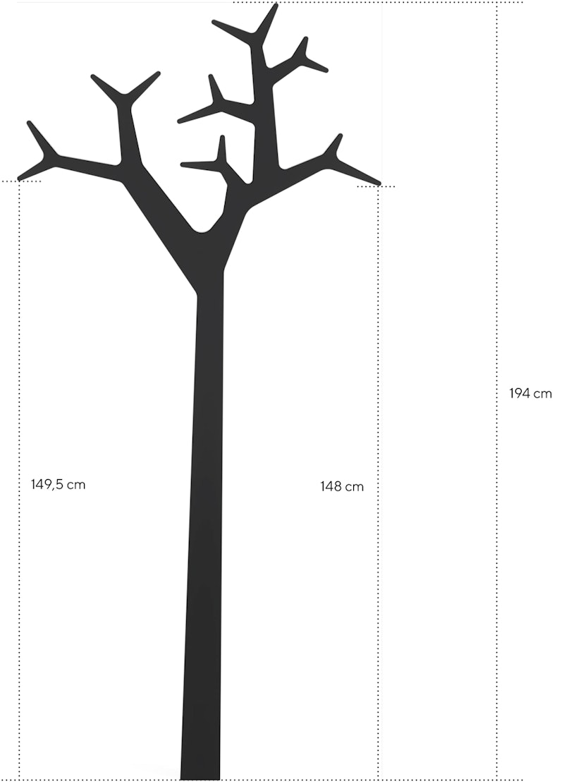 Tree Wall Coat Stand 194 cm, black from Swedese | RoyalDesign.co.uk