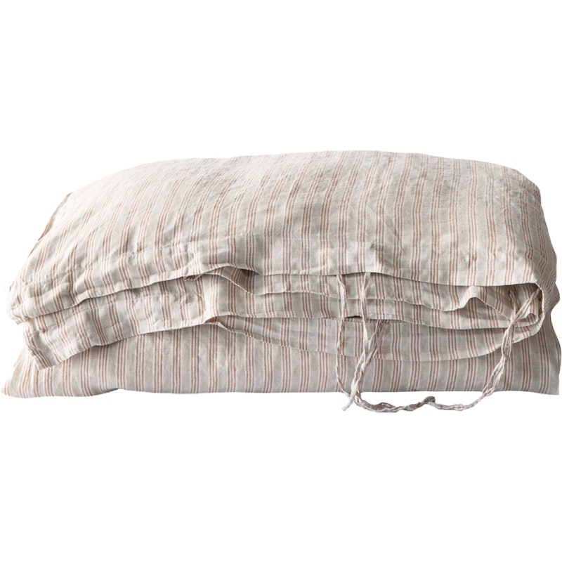 Duvet Cover 240x220 cm Linen, Hazelnut Stripe