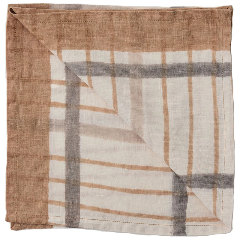 Ella Napkin 50x50 cm, Hazelnut Checkered