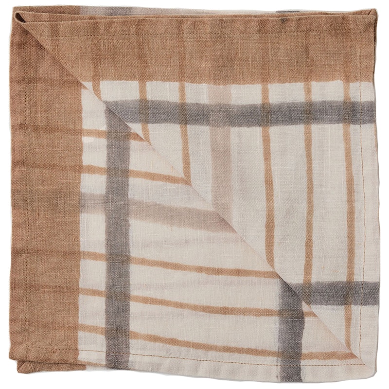 Ella Napkin 50x50 cm, Hazelnut Checkered