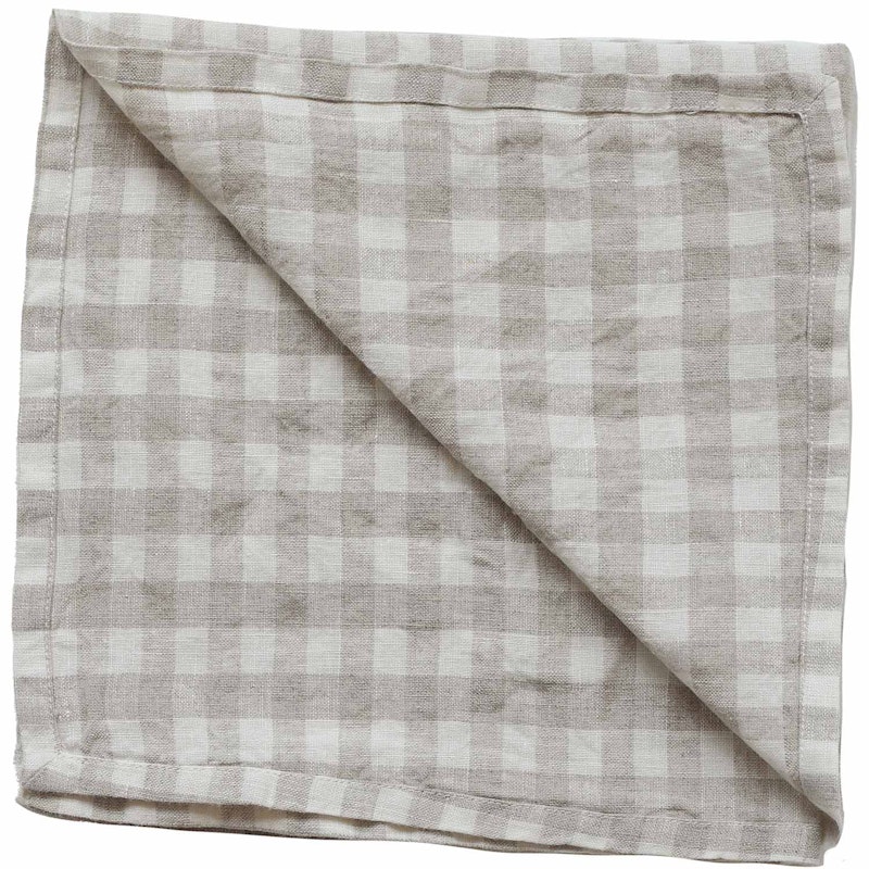 Gingham Kitchen Towel 50x70 cm, Natural