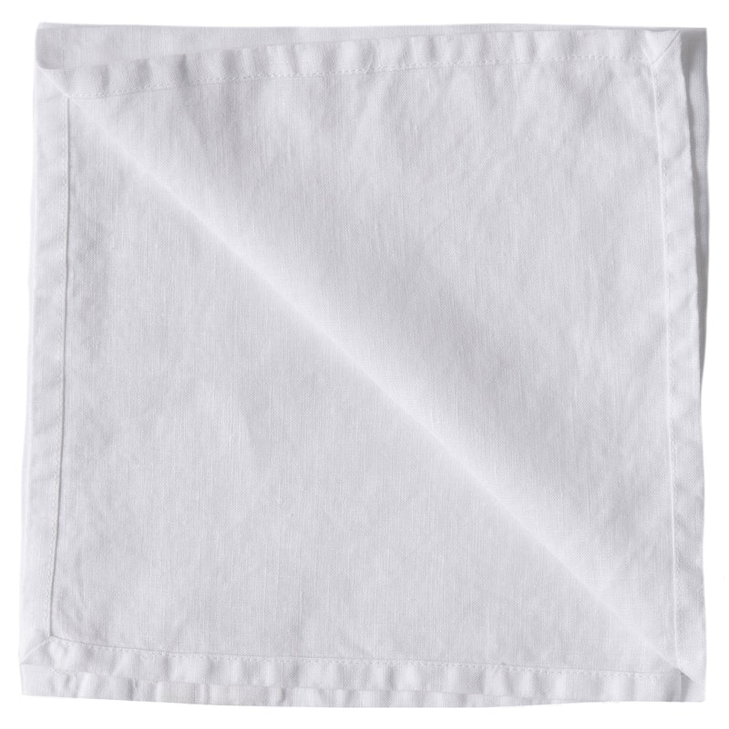 Linen Napkin 45x45 cm, Bleached White