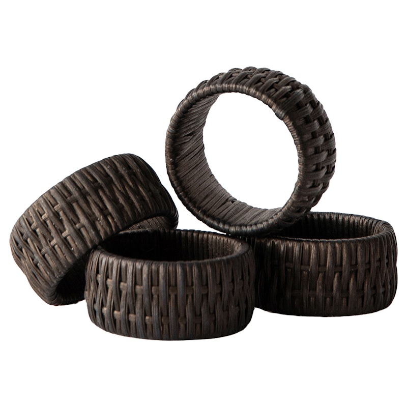 Mila Napkin Ring Brown 4-pack