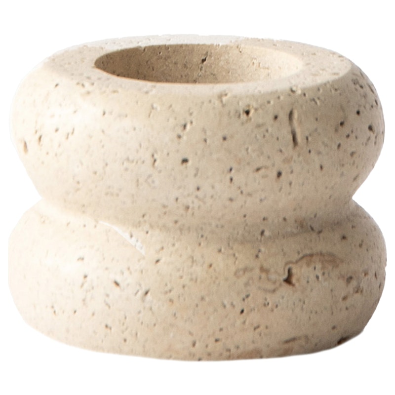 Travertine Candle Holder, 12 cm