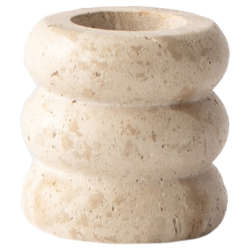 Travertine Candle Holder, 15 cm