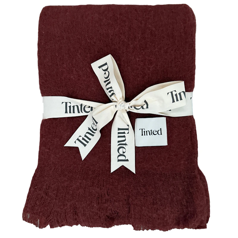 Fingal Wool Plaid 130x170 cm, Wine Red