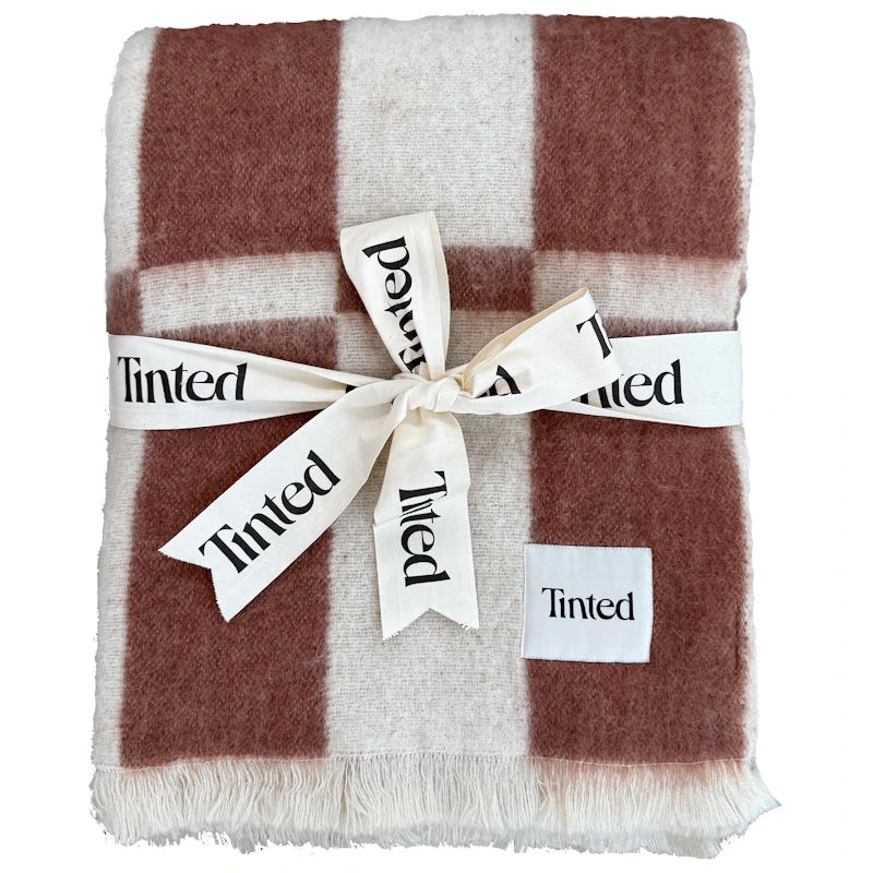 Hallin Plaid Mohair 130x170 cm, Off-white / Rust