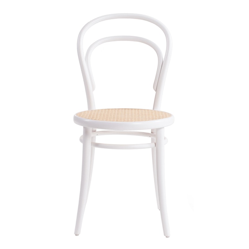 No 14 Dining Chair, White / Rattan