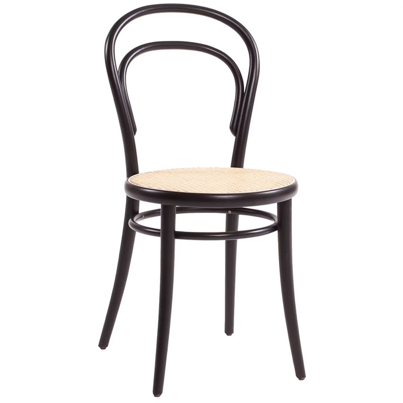 No 14 Dining Chair 2-pack, Black / Rattan