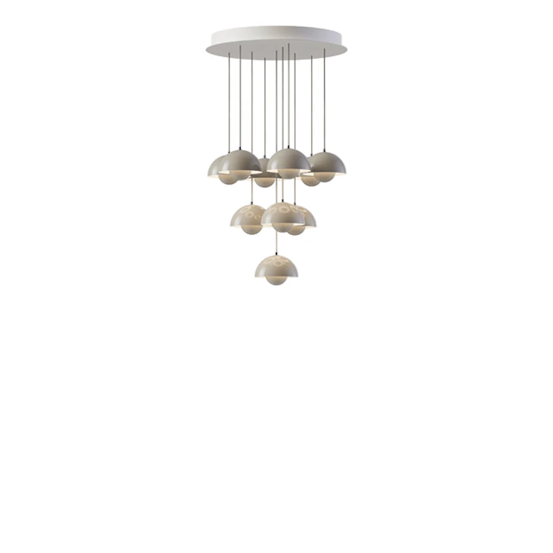 Flowerpot VP10 Chandelier 10 Lamps Ø53 Grey Beige