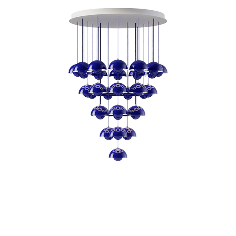 Flowerpot VP10 Chandelier 31 Lamps Ø89 Cobalt Blue