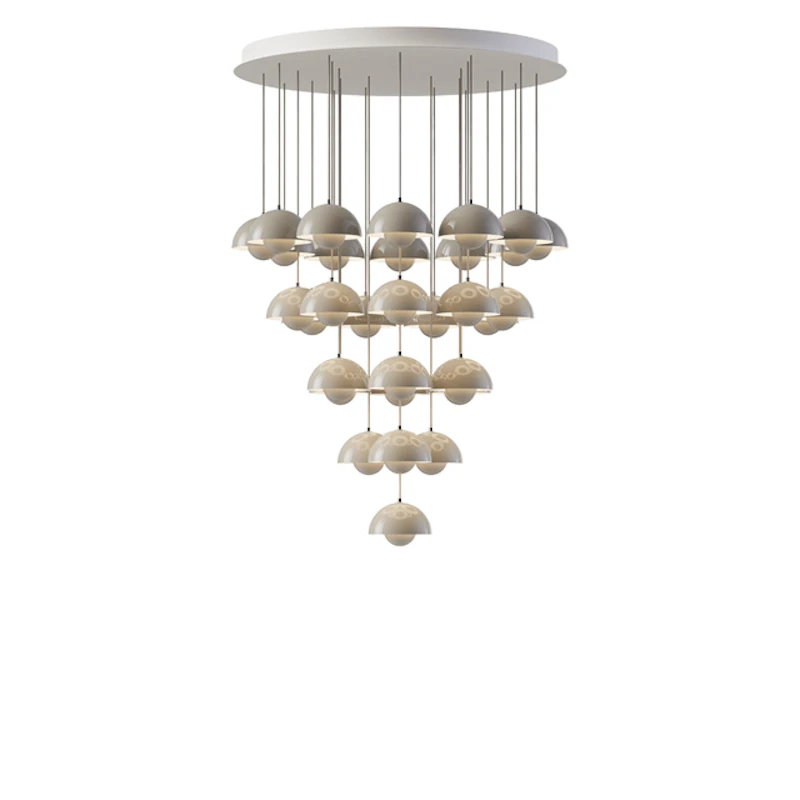 Flowerpot VP10 Chandelier 31 Lamps Ø89 Grey Beige