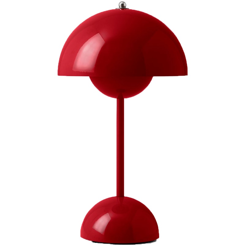 Flowerpot VP9 Table Lamp Portable, Vermilion Red