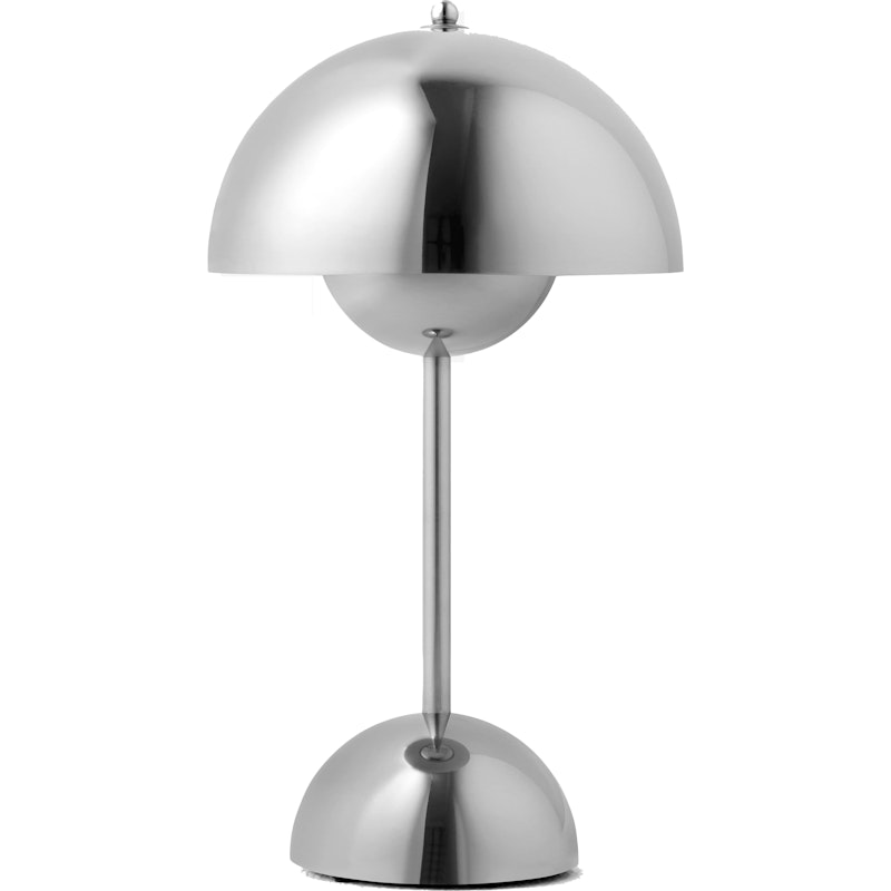 Flowerpot VP9 Table Lamp Portable, Chrome-plated
