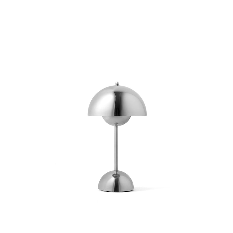Flowerpot VP9 Table Lamp Portable, Chrome-Plated