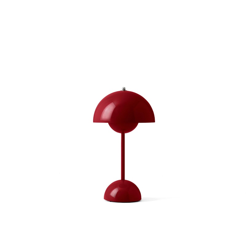Flowerpot VP9 Table Lamp Portable, Vermilion Red