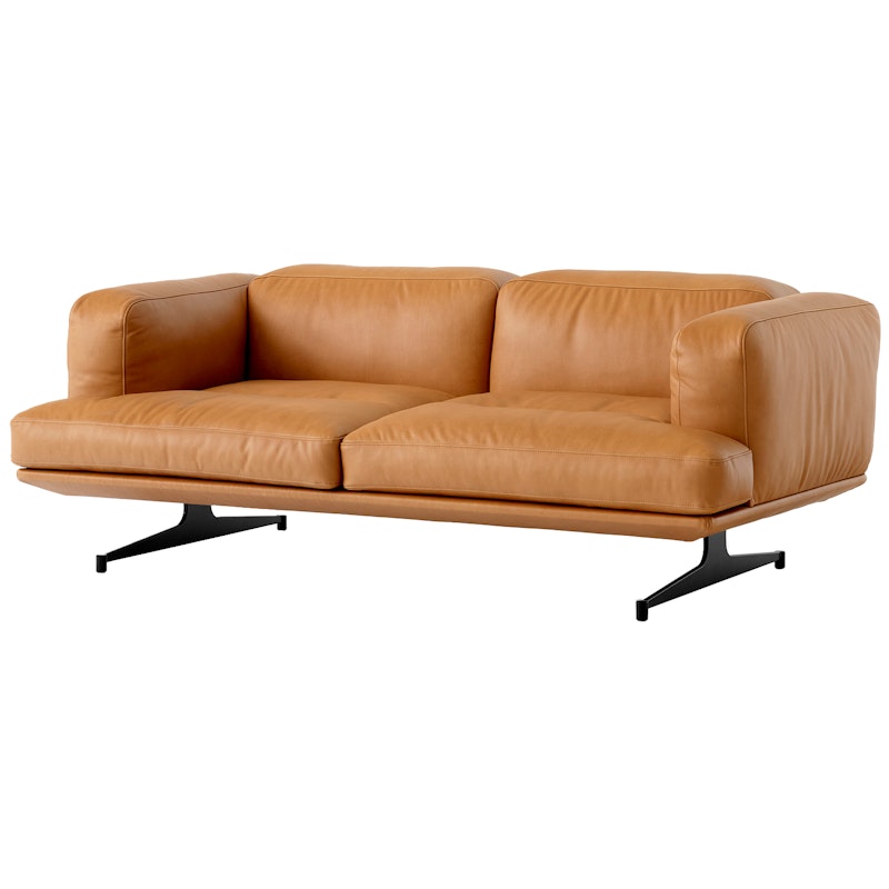 Inland AV22 2-seater Sofa, Leather Noble Cognac / Warm Black