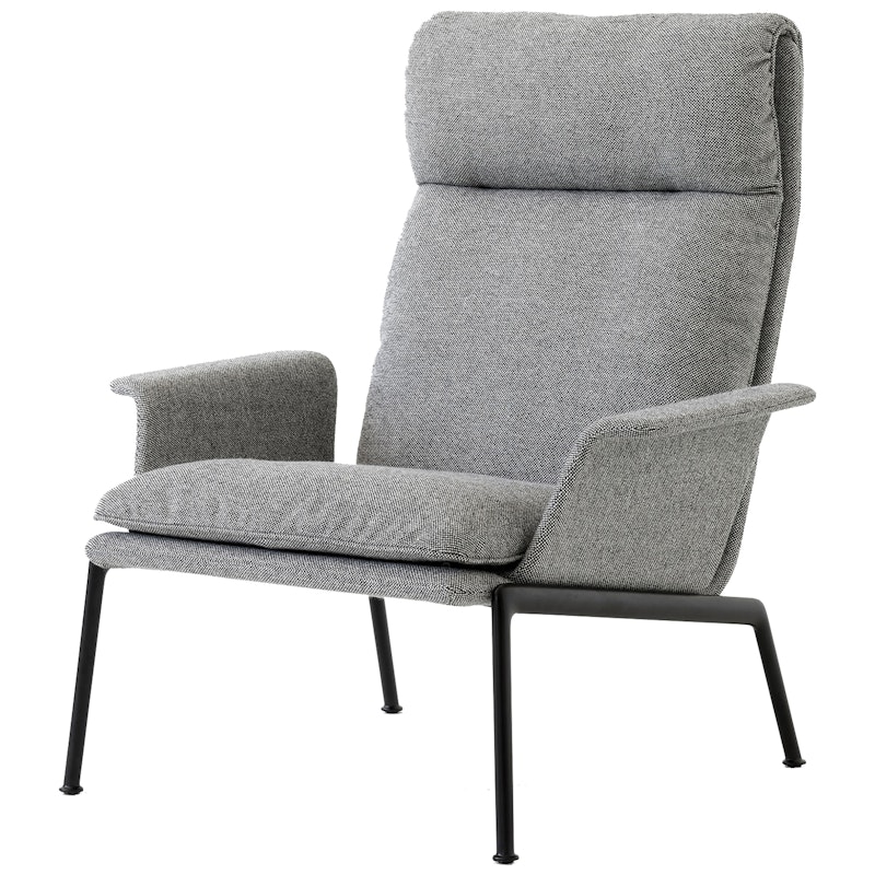 Muno LN17 Lounge Chair High Back With Armrests, Warm Black / Hallingdal 0126