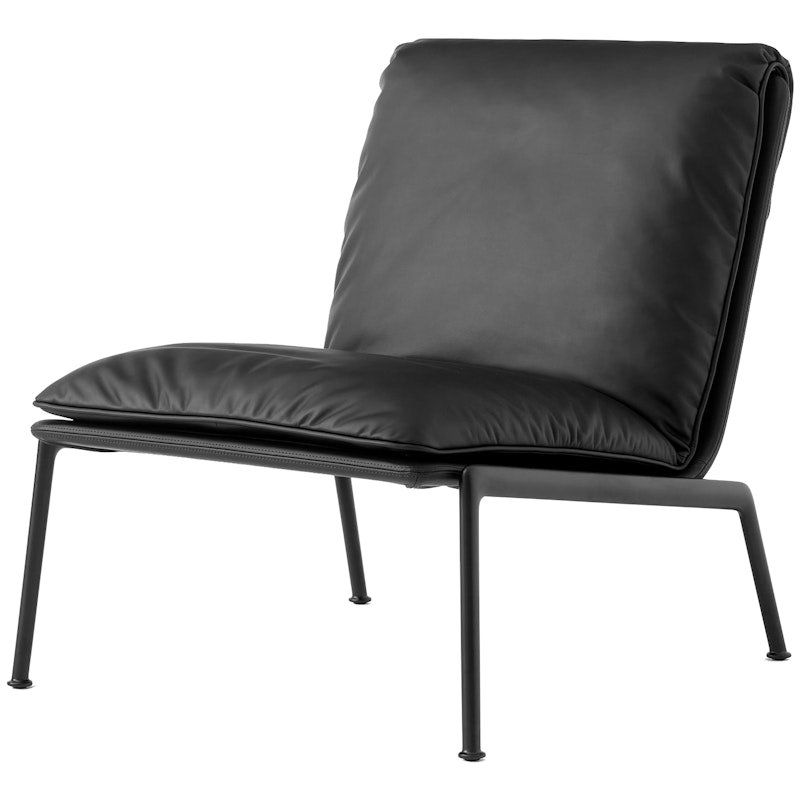 Muno LN18 Lounge Chair, Warm Black / Black Leather