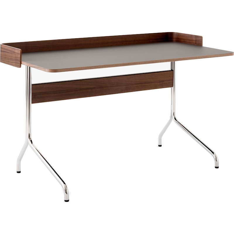 Pavilion AV17 Desk, Chrome / Walnut