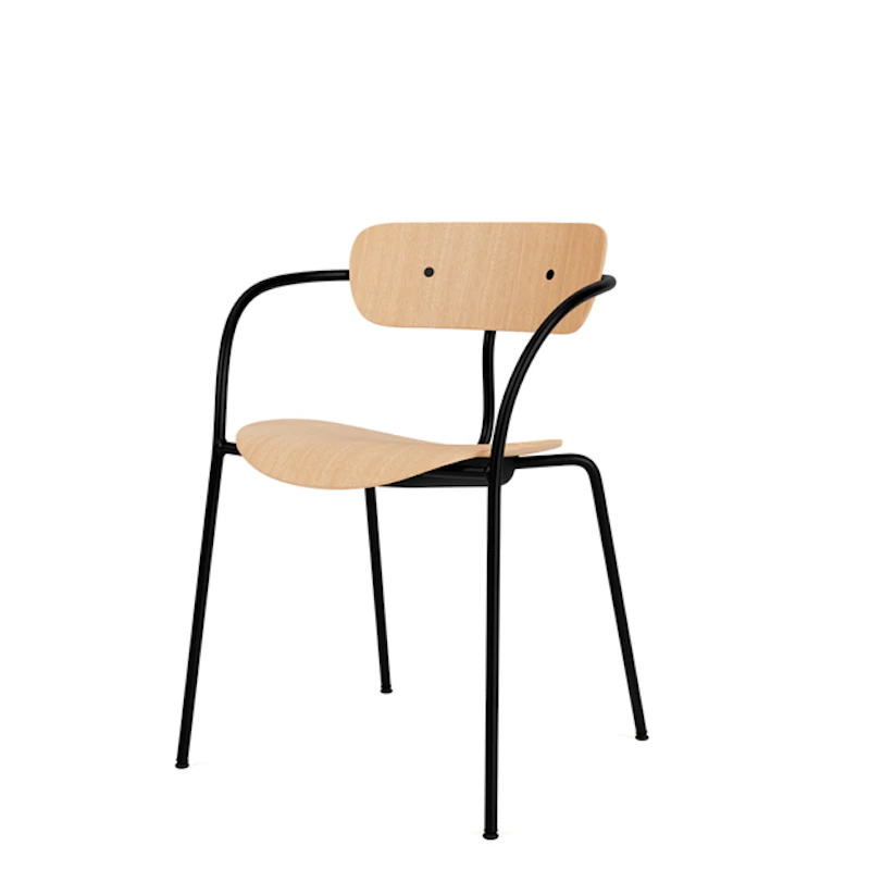 Pavilion AV2 Dining Chair with Armrests Oak/Black