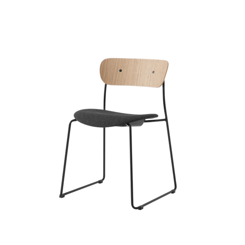 Pavilion AV52 Dining Chair Upholstered Seat Black/Re-wool