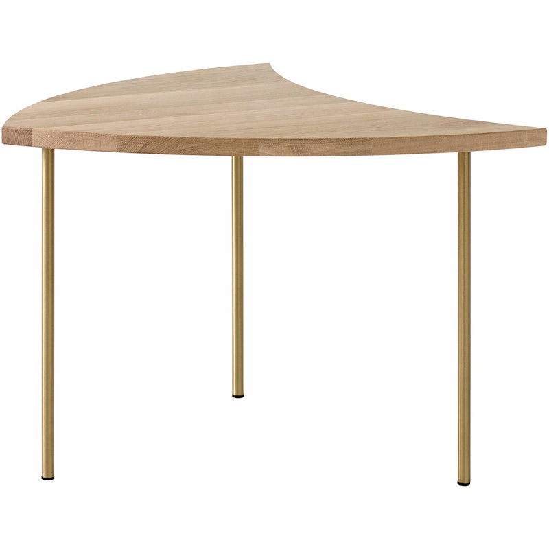 Pinwheel HM7 Table, White Oiled Oak/Brass