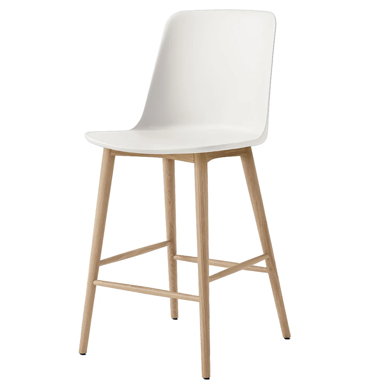 Rely HW128 High Backrest 65 cm, Lacquered Oak / White