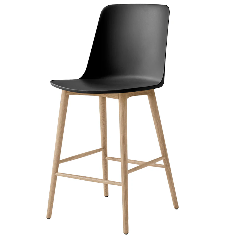 Rely HW128 High Backrest 65 cm, Lacquered Oak / Black