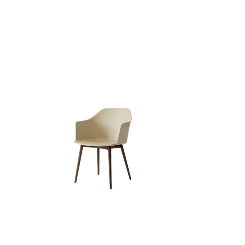 Rely HW76 Dining Chair with Armrests Beige Sand/Lacquered Walnut