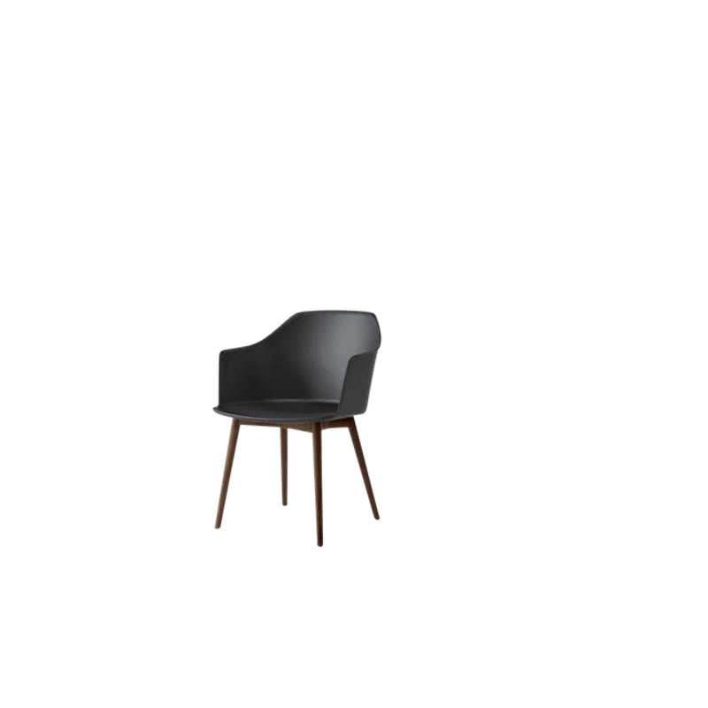 Rely HW76 Dining Chair with Armrests Black/Lacquered Walnut