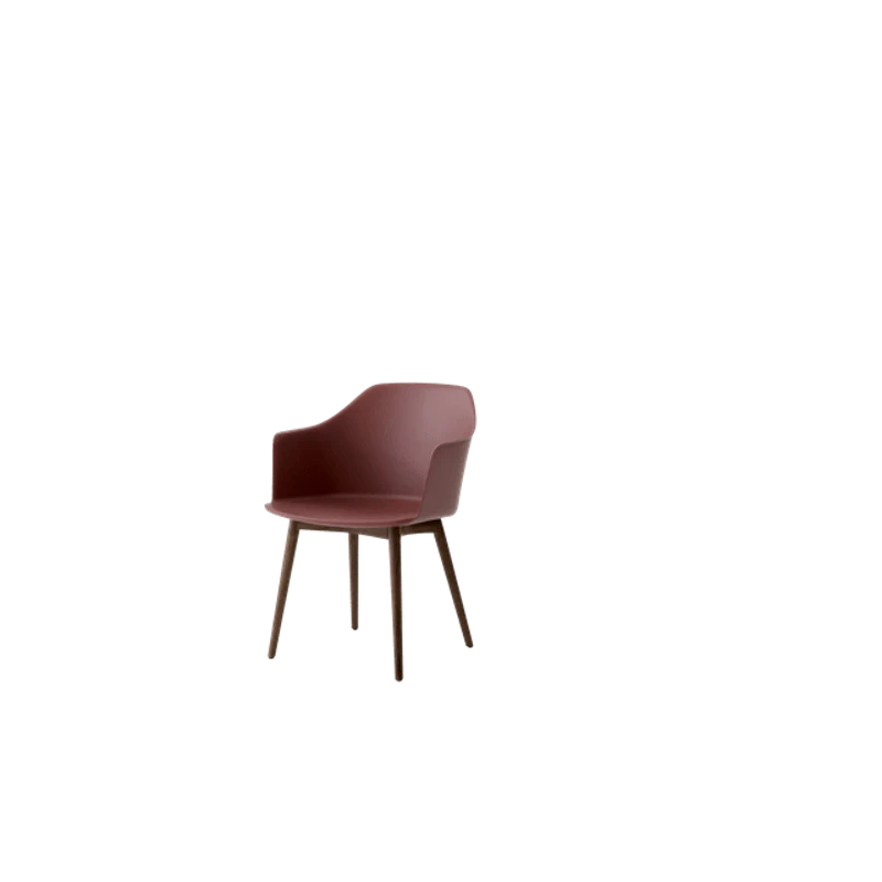 Rely HW76 Dining Chair with Armrests Red Brown/Lacquered Walnut