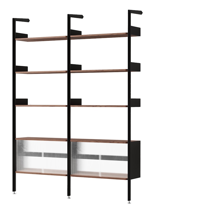 Rombe IF3/IF6 Shelving System Config E, Walnut