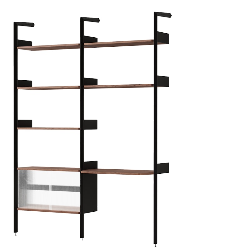Rombe IF2/IF6 Shelving System Config D, Walnut