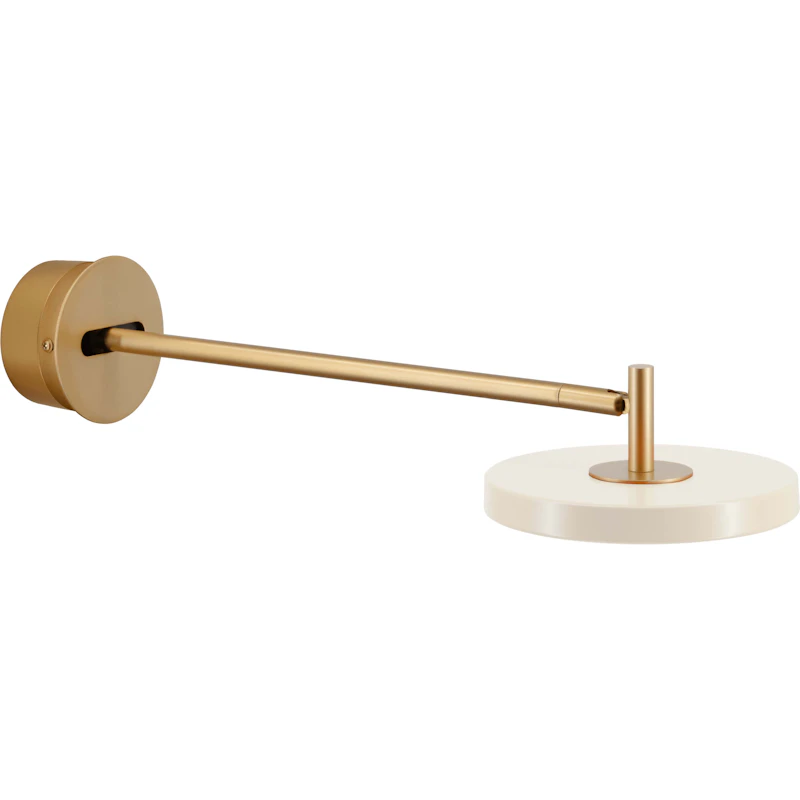 Asteria Wall Lamp Long & Hardwired, Pearl White
