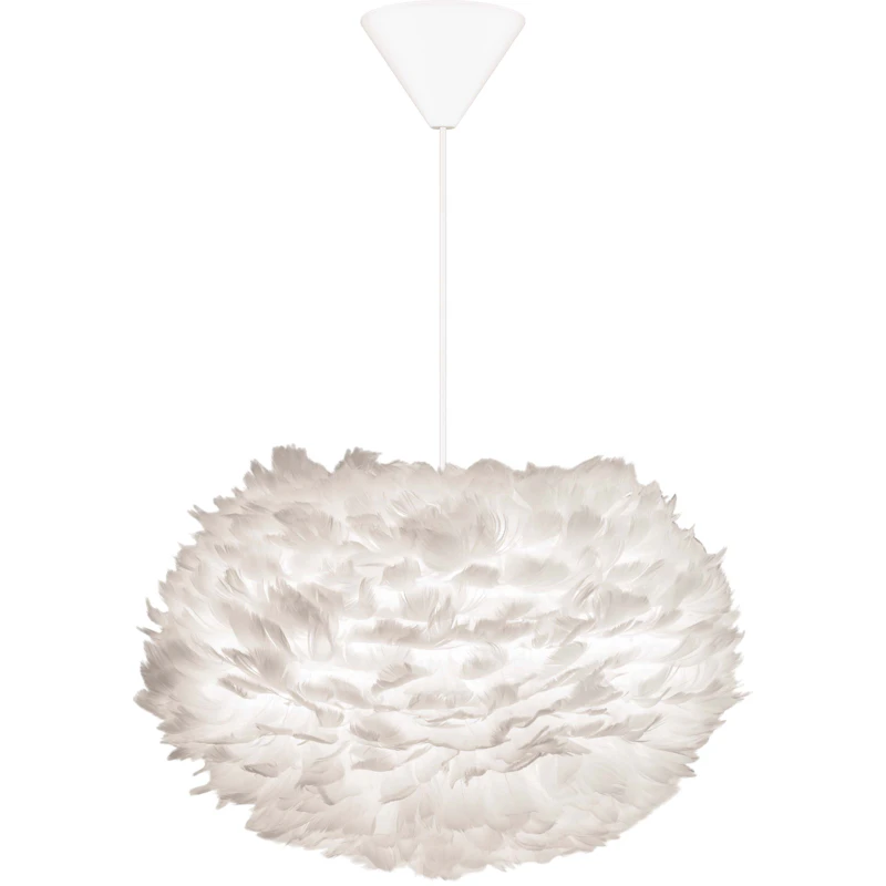 Eos Pendant Medium with cone-shaped roof cup, White