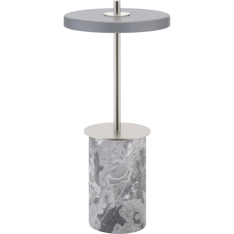 Asteria Move Mini Table Lamp Portable, Grey Marble / Steel