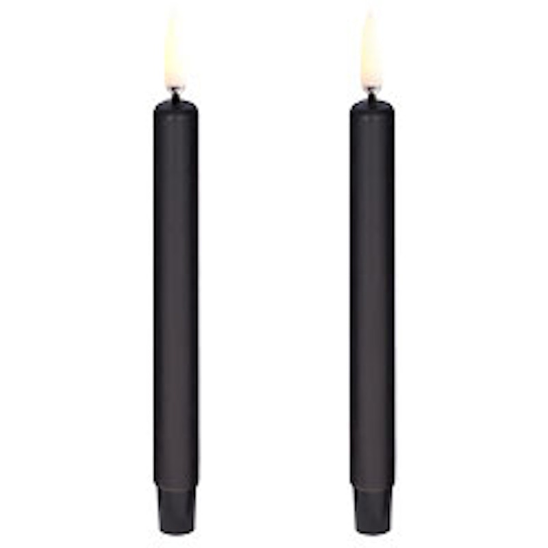 LED Mini Taper Candle Plain Black, 1,3 x 13,8 cm