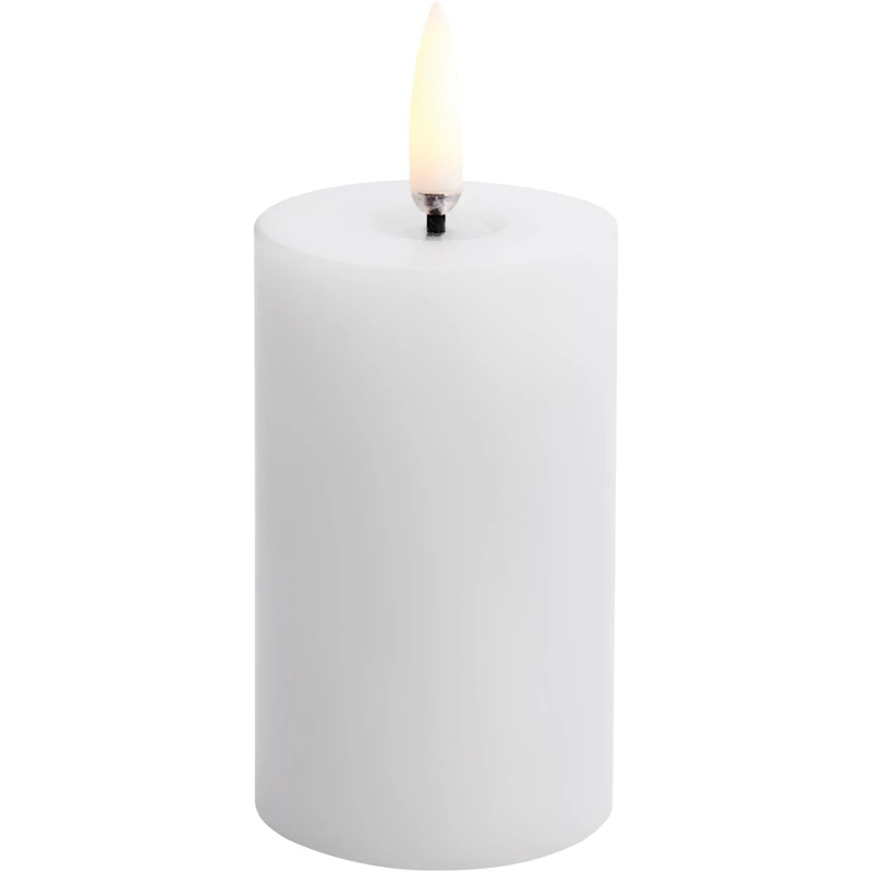 LED Pillar Candle Melted Nordic White, 5x7,5 cm