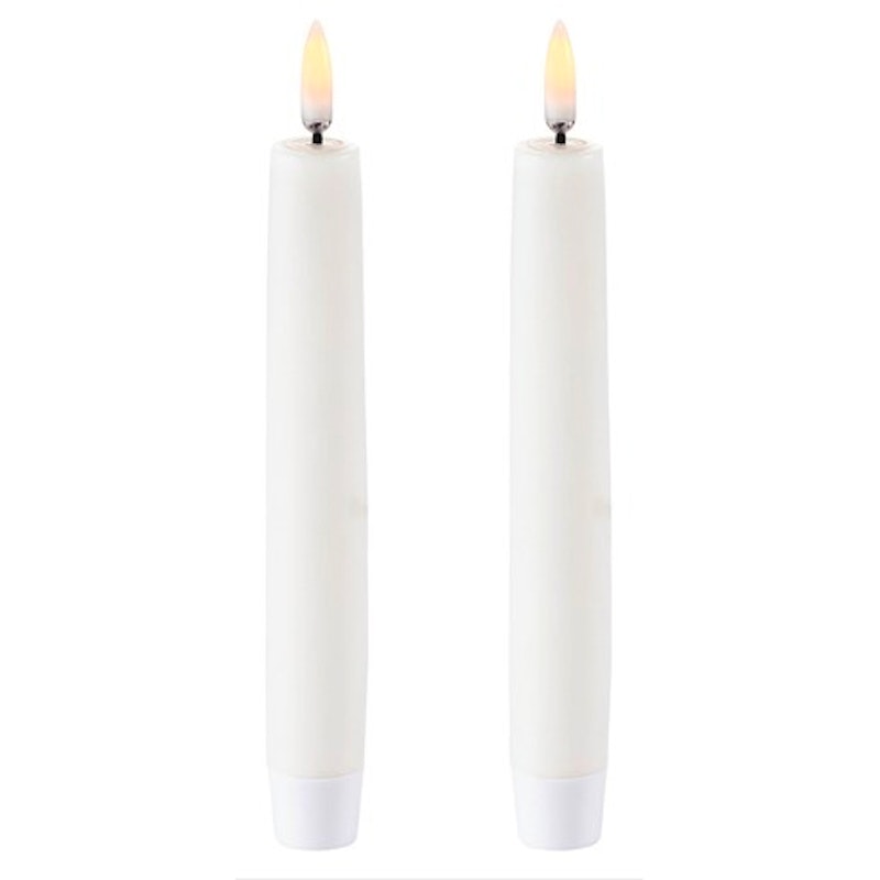 LED Taper Candle Nordic White 2-pack, 2,3x15,5 cm