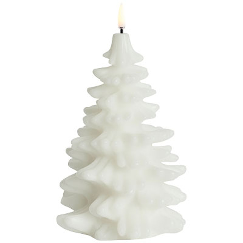 Led Candle Christmas Tree 11x21 cm, Nordic White