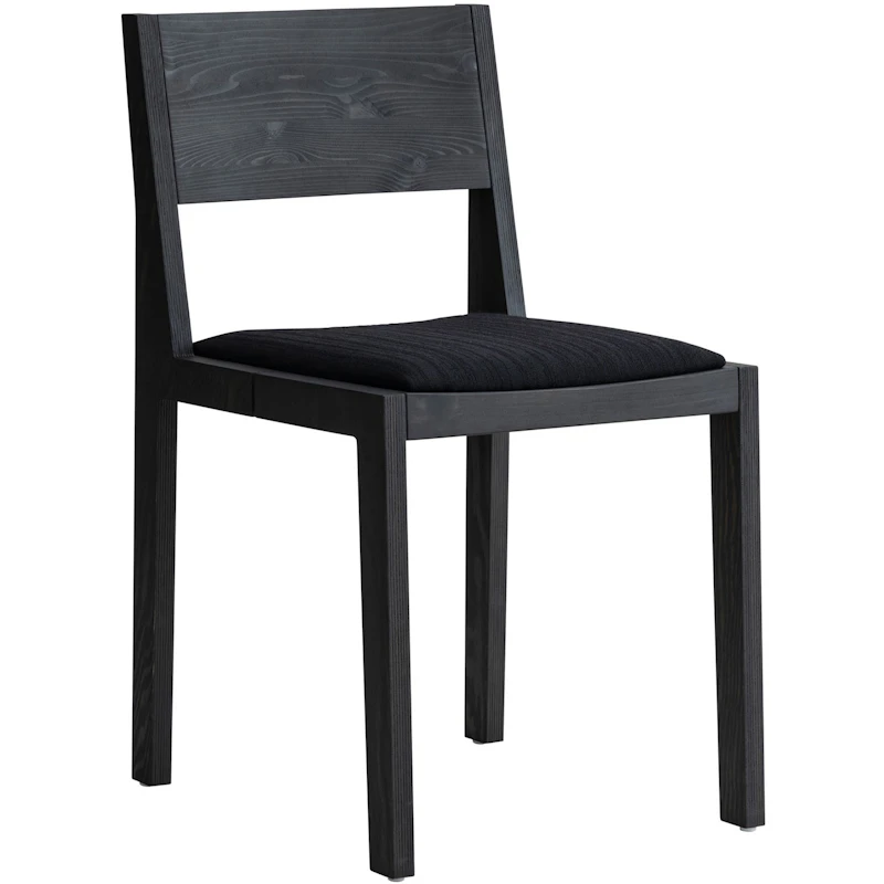 016 Maasto Dining Chair Upholstered Seat, Black