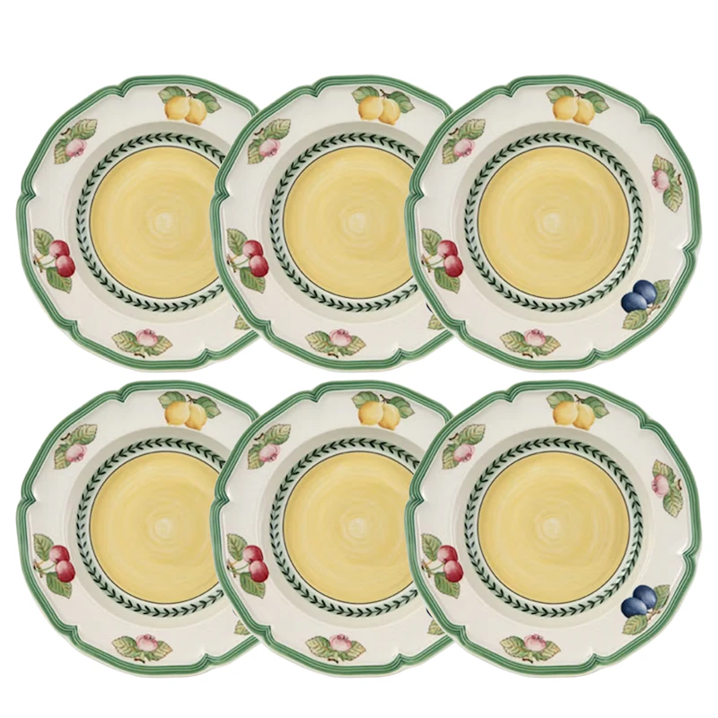 French Garden Fleurence Deep Plate 23 cm 6-pack