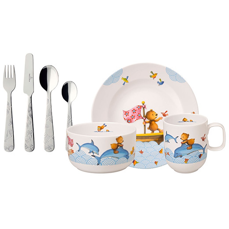 Children'S Dinnerware 7 Pieces, Happy Bear